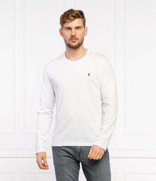 polo ralph lauren longsleeve koszulka męska z długim rękawem biała