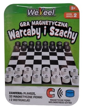 WeVeel GRA Podróżna magnetyczna Warcaby i Szachy