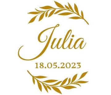 naklejka na tablicę powitalną Twoje imię i data