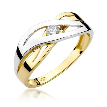 Pierścionek W-156 0,10ct brylanty żółte złoto 585