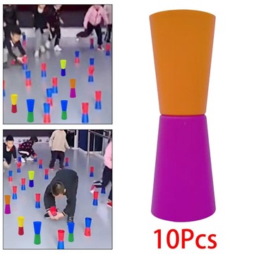 10x Kubki Flip Cup Trening zwinności Koordynacja ciała Sensoryczna Róża Pomarańczowa