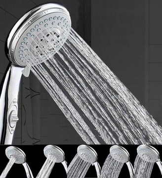 SŁUCHAWKA PRYSZNICOWA 5-FUNKCYJNA start-stop DUŻA