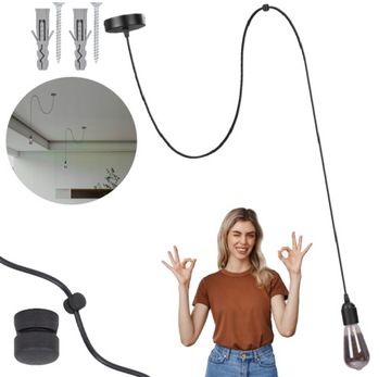 LAMPA WISZĄCA PAJĄK POJEDYNCZY ZWIS E27 LOFT LED