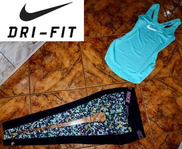 NIKE PRO DRI FIT komplet dres ORYGINAŁ legginsy i bluzka r S 36 NOWOŚĆ