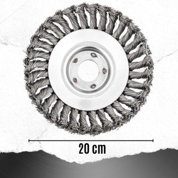 SZCZOTKA DRUCIANA DO KOSY SPALINOWEJ GŁOWICA 200mm TARCZA SKRĘCONA PLECIONA