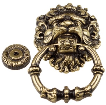 ДВЕРНОЙ МОЛОТОК, ЛАТУНЬ, ЛЕВ, БОЛЬШОЙ, ПАТИНА