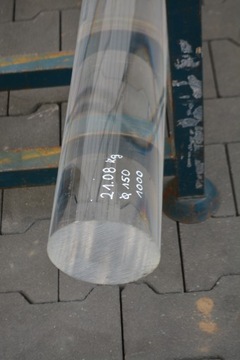 PRĘT z pleksi WAŁEK plexi fi 150 dł 200 mm