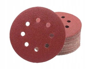 KRĄŻEK PAPIER ŚCIERNY RZEP DYSK 125mm -50szt. p80 z 8 otworami
