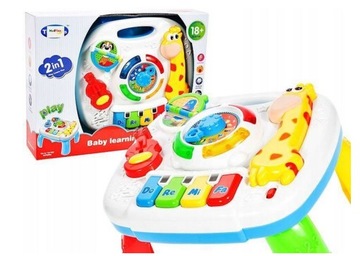 INTERAKTYWNY STOLIK EDUKACYJNY DLA DZIECI PANEL MUZYCZNY 2w1 ZABAWKA