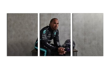 3x OBRAZ NA ŚCIANĘ TRYPTYK LEWIS HAMILTON 4 50x70