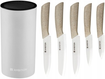ZESTAW NOŻY CERAMICZNYCH W BLOKU NÓŻ CERAMICZNY BLOK AMBITION KOMPLET 5+1