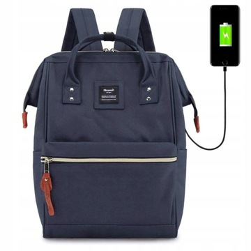 Plecak szkolny Himawari 9001 granatowy USB