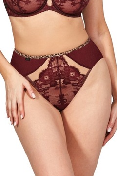 -XL- KrisLine Selena burgund stringi wysokie