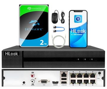 REJESTRATOR do monitoringu IP PoE Hikvision 8ch 2T