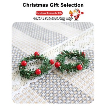 Набор колец для салфеток из 10 ягод хвои на Рождество и День Благодарения