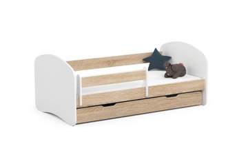 Łóżko dziecięce SMILE 160x80 dąb sonoma materac AKD