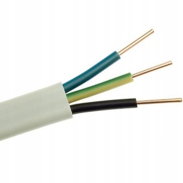 Плоский монтажный кабель YDYp żo 3x1,5 медный кабель 450/750В 1м NKT