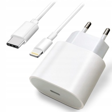 ŁADOWARKA SIECIOWA KABEL USB C LIGHTNING IPHONE