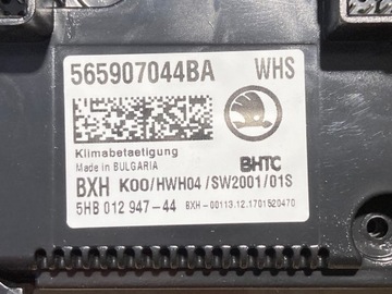 PANEL KLIMATIZACE SKODA KODIAK WEBASTO 565907044BA