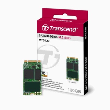 TRANSCEND 120 GB M.2 2242 MTS420 TLC SATA 3 III B+M Key DYSK SSD Industrial
