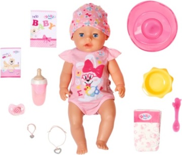 ИНТЕРАКТИВНАЯ РЕАЛИСТИЧНАЯ КУКЛА-МЛАДЕНЕЦ BABY BORN 43 СМ С АКСЕССУАРАМИ ДЛЯ КОРМЛЕНИЯ