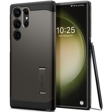 Etui do Galaxy S23 Ultra, Spigen Tough Armor, Pancerne, z podstawką, plecki