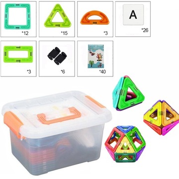 НАБОР БОЛЬШИХ МАГНИТНЫХ ПЛИТОК 105 EL МАГНИТНАЯ ПЛИТКА MONTESSORI