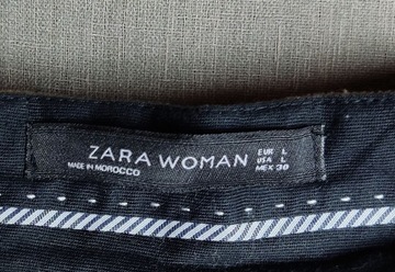 ZARA sztruksowe brązowe szerokie damskie spodnie 7/8 EUR L