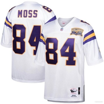 Gorąca koszulka Minnesota Vikings Moss Tshirt Top Jersey Retro Sport
