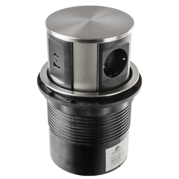 Gniazdo Okrągłe Wysuwane z Blatu z Ładowarką USB A C Spacetronik SPS-R3D5B