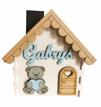 Копилка с именем ребенка HOME XXL, деревянная