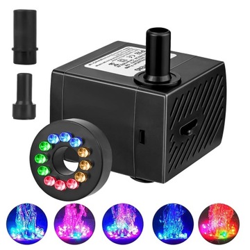 POMPA POMPKA DO FONTANNY ŚWIATŁO 12XLED 5W 350L/H