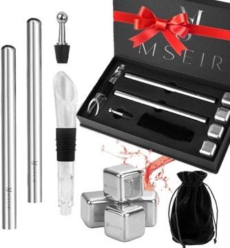 CHŁODZIARKA DO WINA ALKOHOLU I NAPOJÓW ZESTAW 5W1 + ETUI