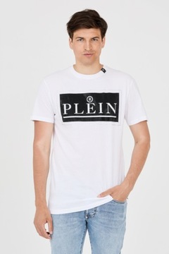 PHILIPP PLEIN T-shirt męski biały z dużym logo M