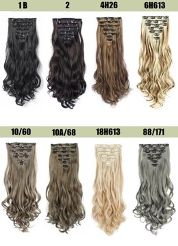 ВОЛОСЫ НА ЗАЖИМАХ, ВКУЧНЫЕ ВОЛНЕННЫЕ Наращивание на клипсах НАБОР ИЗ 7 ЛЕНТ