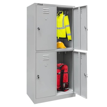 Szafka BHP ubraniowa METALOWA pracownicza 4 KOMORY socjalna 180x80x50cm