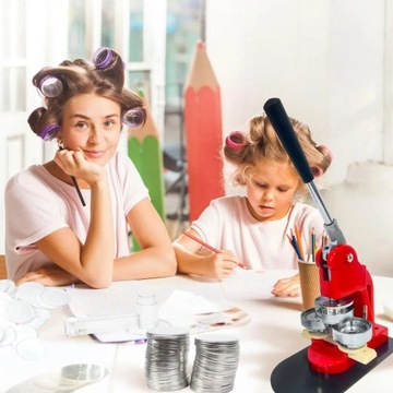 Maszyna do przypinek PLUS prasa do buttonów zestaw 100 sztuk piny pinsy DIY