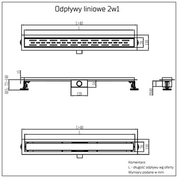 ЛИНЕЙНЫЙ СЛИВ 2в1 ЗОЛОТО BRUSHED для плитки 80 см