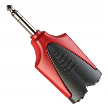 ADAPTER PRZEJŚCIÓWKA DUŻY JACK 6.3mm STEREO DO 2x JACK 6.3mm GNIAZDO