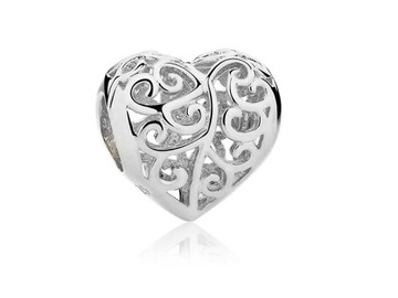 CHARMS BEADS PRZYWIESZKA AŻUROWE SERCE SERDUSZKO
