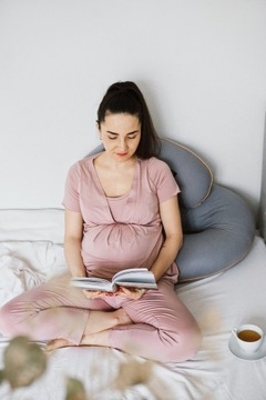 POOFI Poduszka Ciążowa typ 9 Organic Bawełna Regulowana twardość Dusty Blue