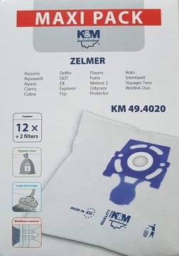 WORKI FLIZELINOWE DO ODKURZACZA K&M 49.4020 MAXI 12SZT