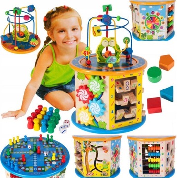 SORTER DREWNIANA SKRZYNKA KOSTKA EDUKACYJNA 8W1