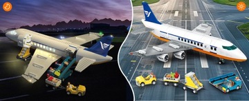 БЛОКИ ПАССАЖИРСКИЙ САМОЛЕТ АЭРОПОРТ LED ФИГУРКА 901 шт. БОЛЬШОЙ НАБОР ПОДАРОК