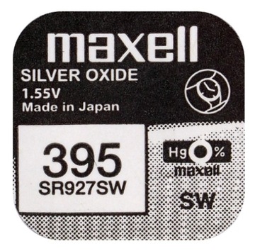 1x BATERIA srebrowa MAXELL SR 927 SW 395 JAPAN