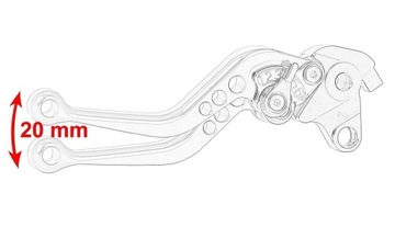 KRÓTKIE KLAMKI MANETKI GRIPY 22 mm motocykl czarne