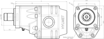 Шестеренчатый насос ISO объемом 43 литра для самосвала, HDS, крана, трактора