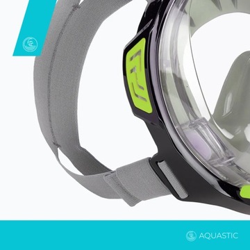 Maska pełnotwarzowa do snorkelingu AQUASTIC KAI zielony L-XL SYSTEM DRY TOP