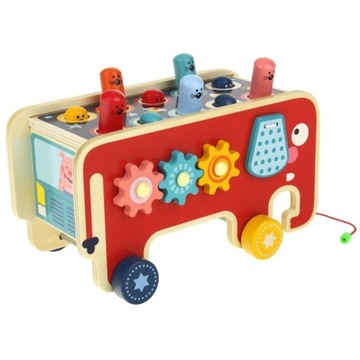 ДЕРЕВЯННЫЙ КУБ СЛОНА, МОЛОТОК МОНТЕССОРИ, ИГРУШКА ЗИ-11