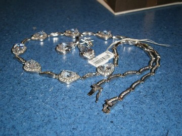 ОЖЕРЕЛЬЕ APART С СЕРЕБРЯНЫМ ПОКРЫТИЕМ РОДОЗОМ С СЕРЬГАМИ С ЦИРКОНИЯМИ